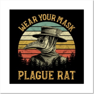 Wear Your Mask Plague Rat Plague Doctor Posters and Art